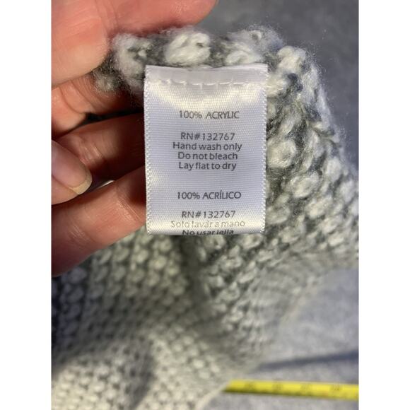 Baciano Women’s S Duster Cardigan With Hood Gray And White Crochet Bell Sleeves - Picture 9 of 14